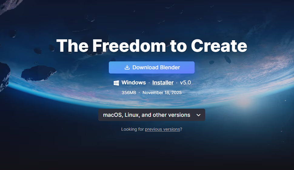 Blender 5.0 interface
