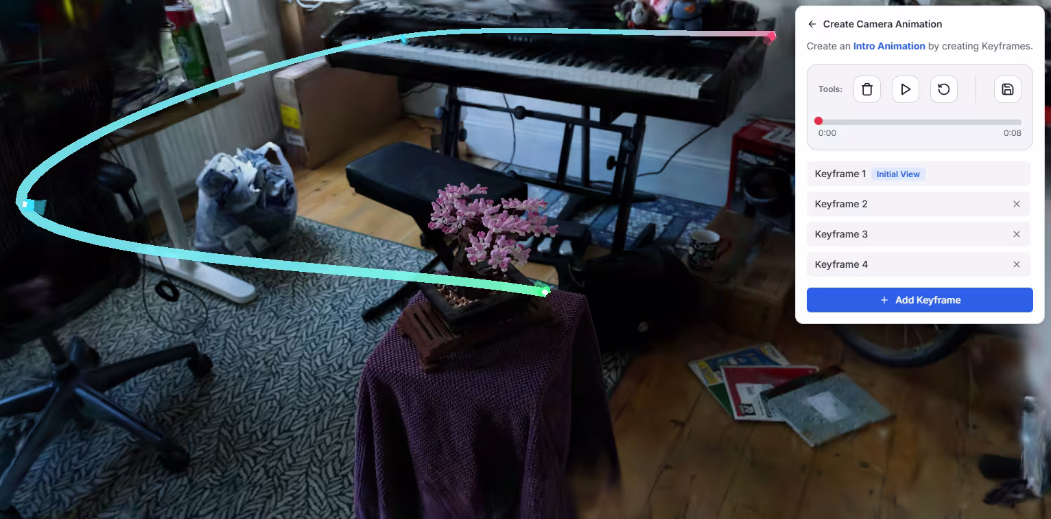 Camera animation timeline